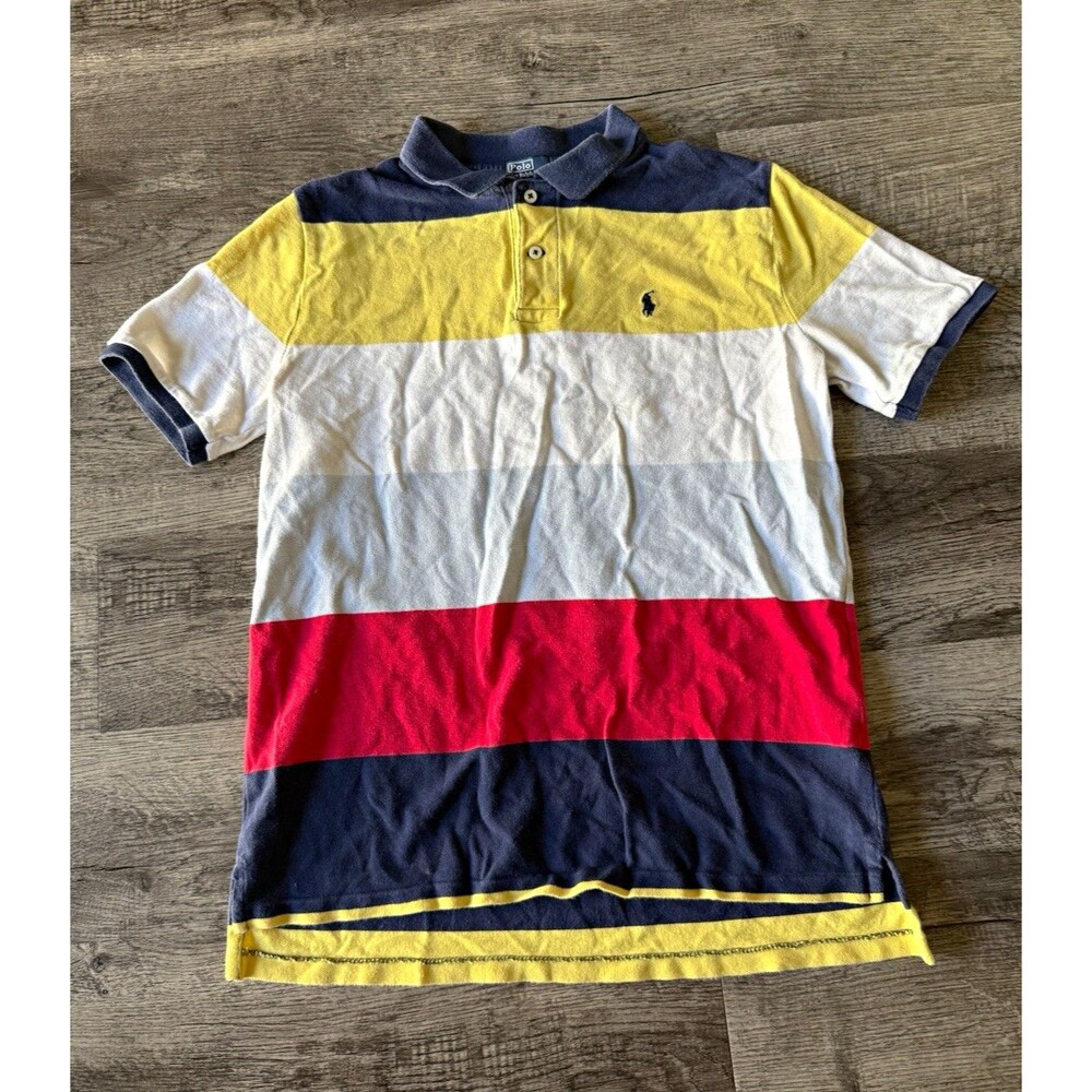 Polo Ralph Lauren Striped Polo Shirt Youth XL 18-20 Fits Mens Small Colorblock